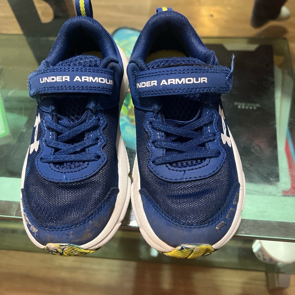 Under Armour Kids Navy and White Sneakers